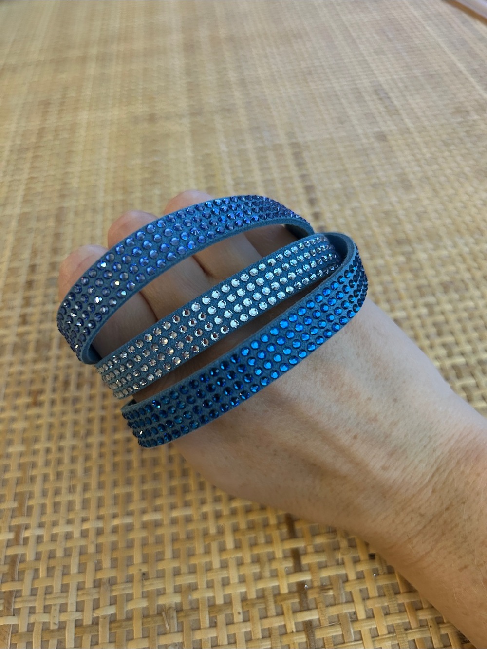 Touchdown Crystal by Swarovski tri wrap bracelet- blue retired product